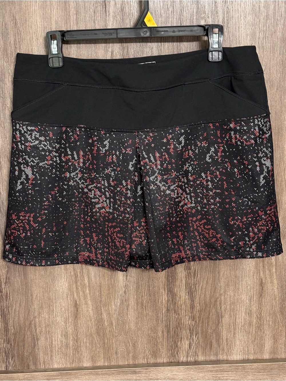 adidas Black Skort with Red and White Speckle Print